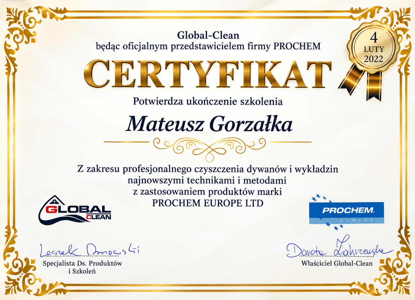 Strona główna 3 EleganckicertyfikatGlobal Cleanzmedalem